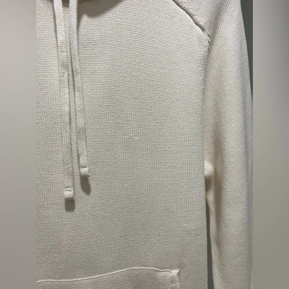 J.Crew Mens $128 Heritage cotton hooded sweater Ivory Size S CB547